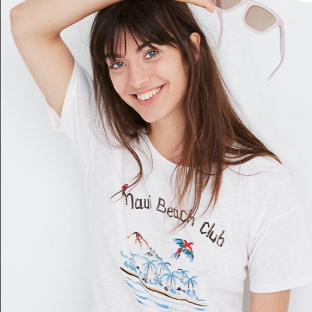 Madewell White Maui Beach Club Tee